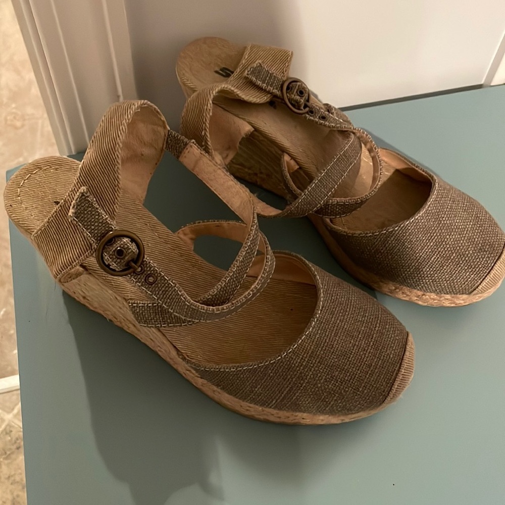 Soda shoe khaki brown canvas material